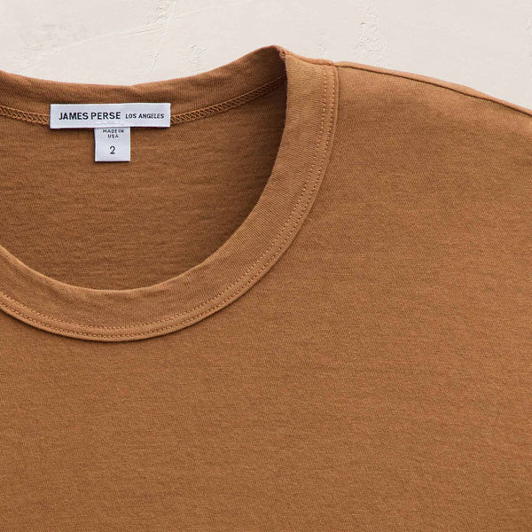James Perse Short Sleeve Crew Neck Whiskey Pigment