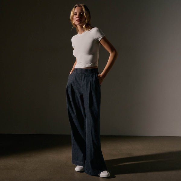 James Perse Short Sleeve Cropped Tee White