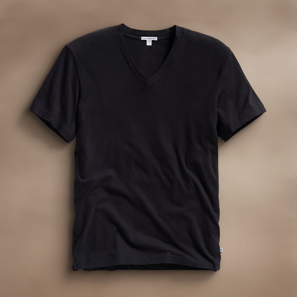 james perse Short Sleeve V Neck Black