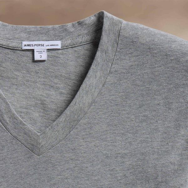 James Perse Short Sleeve V Neck Heather Grey