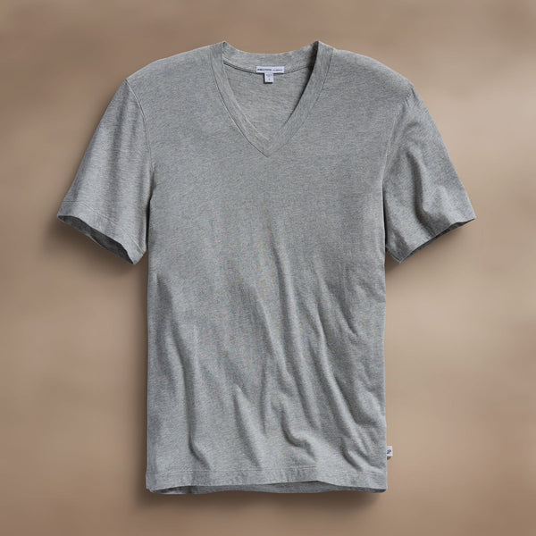 james perse Short Sleeve V Neck Heather Grey