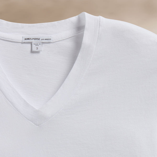 James Perse Short Sleeve V Neck White