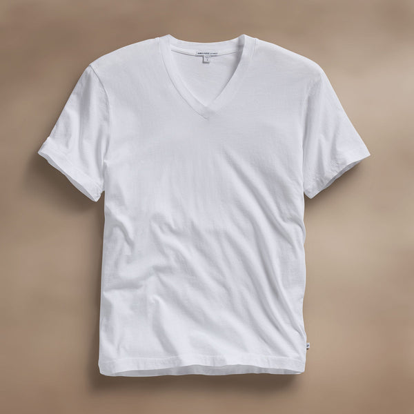 james perse Short Sleeve V Neck White
