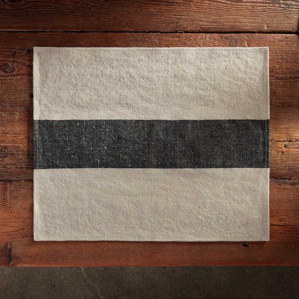 James Perse Single Stripe Placemat Natural/Black