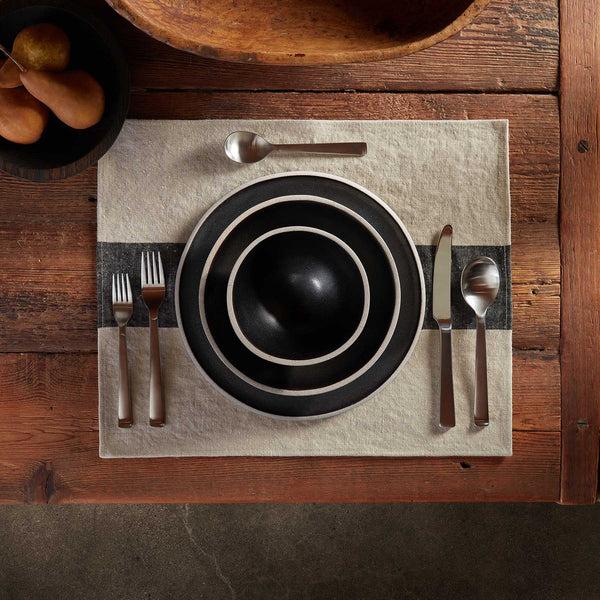 james perse Single Stripe Placemat Natural/Black