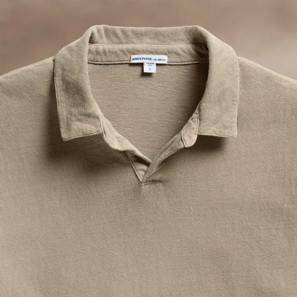 James Perse Slub Jersey Polo Overcast Pigment