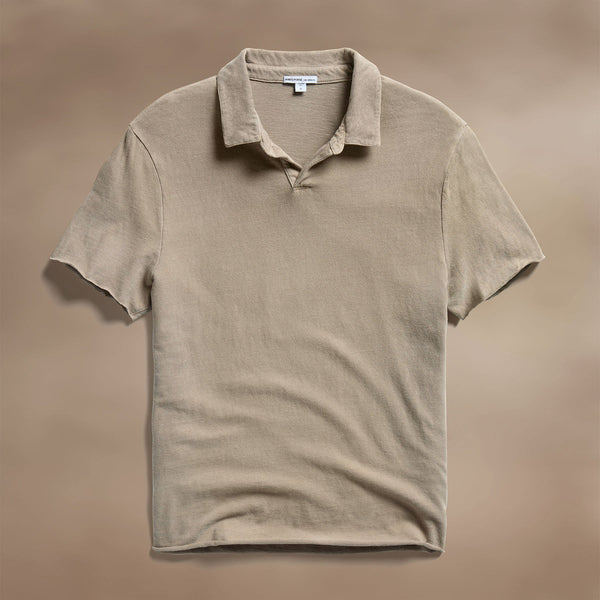 james perse Slub Jersey Polo Overcast Pigment