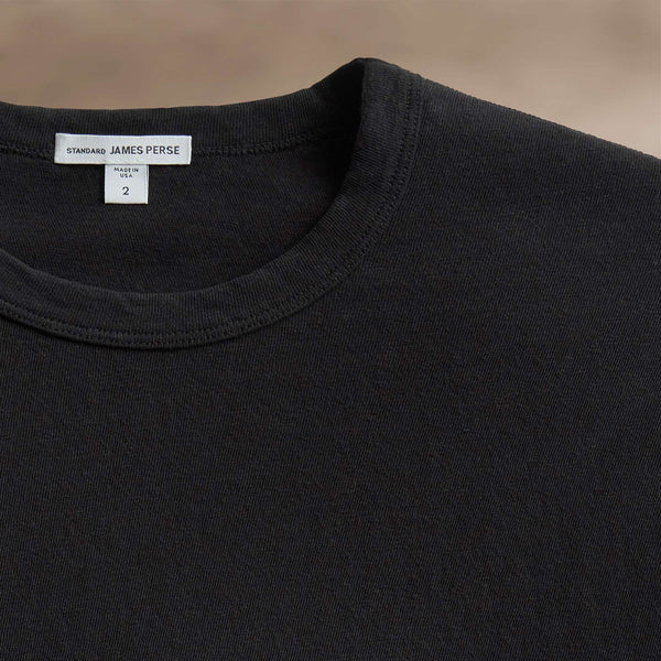 James Perse Slub Jersey Short Sleeve Crew Black