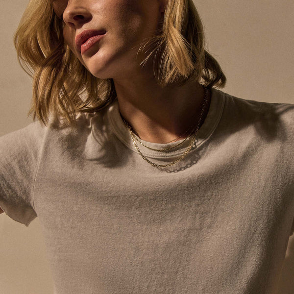 James Perse Slub Jersey Shrunken Tee White