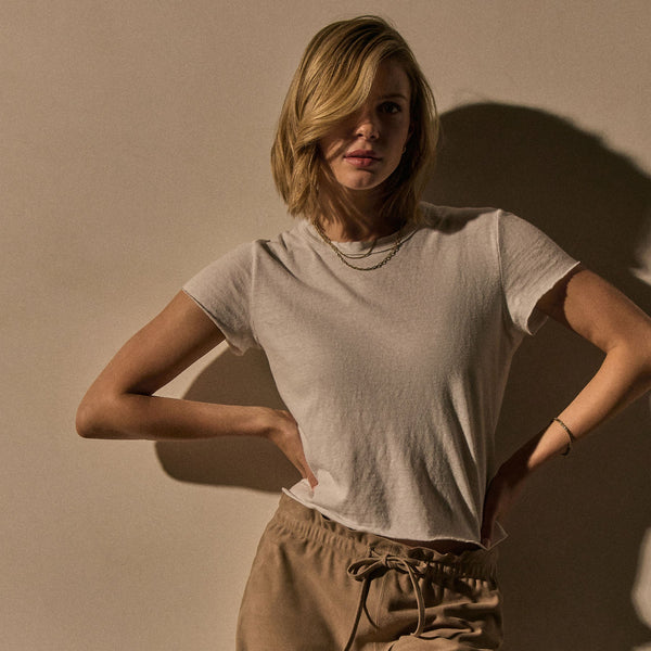 james perse Slub Jersey Shrunken Tee White