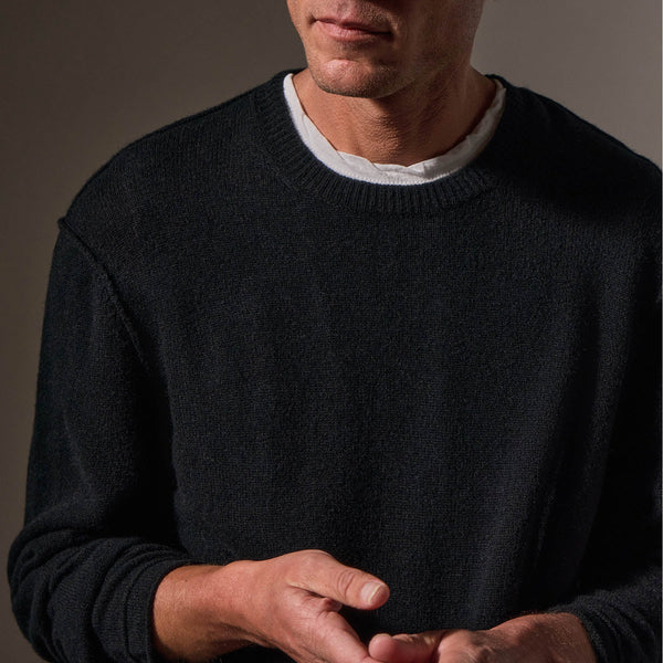 James Perse Soft Featherweight Cashmere Crew Black