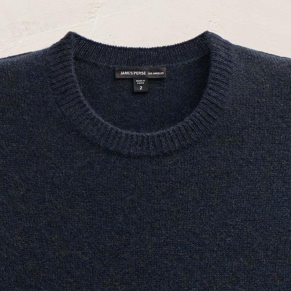 James Perse Soft Featherweight Cashmere Crew Coal