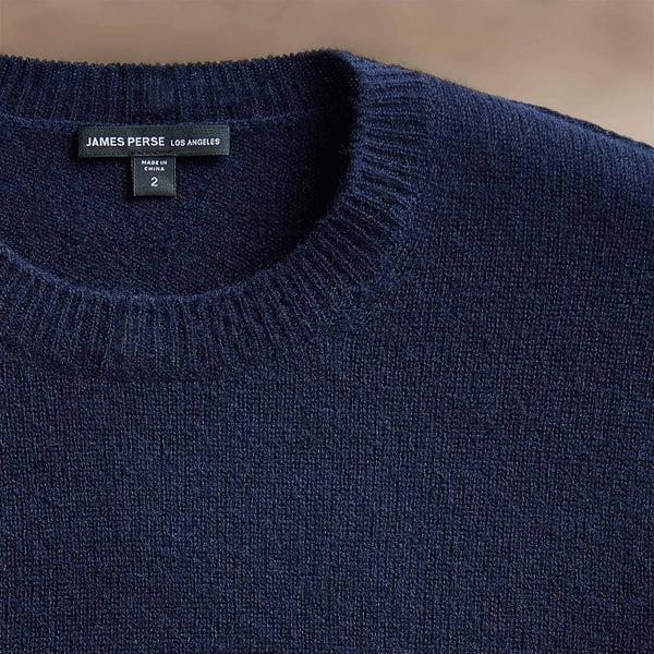 James Perse Soft Featherweight Cashmere Crew Navy