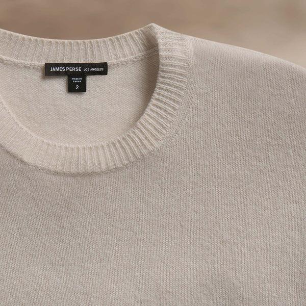 James Perse Soft Featherweight Cashmere Crew Tan