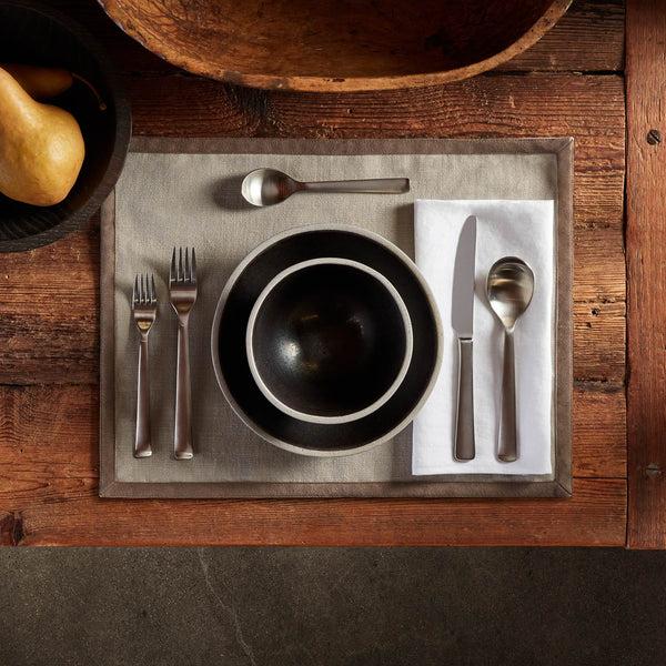 james perse Solid Linen Table Napkin White