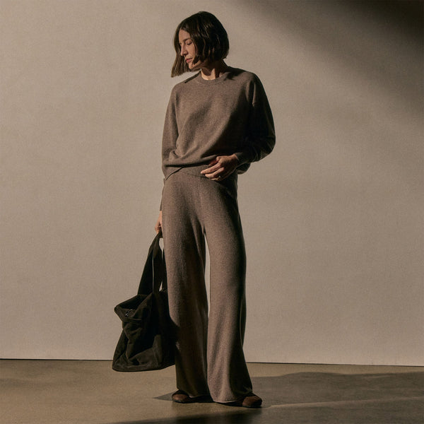 james perse Spun Cashmere Wide Leg Pant Warm Brown