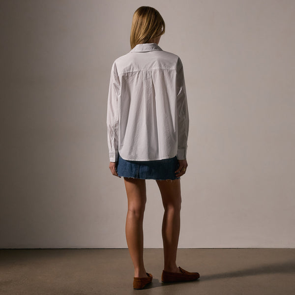 James Perse Stretch Poplin Button Up White