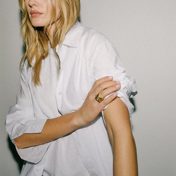 james perse Stretch Poplin Button Up White