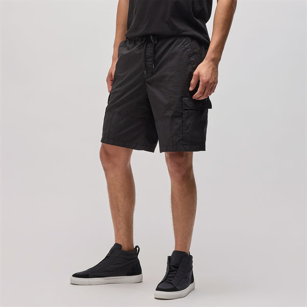 James Perse Stretch Poplin Cargo Short Black