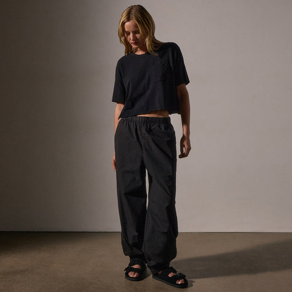 James Perse Stretch Poplin Parachute Pant Black