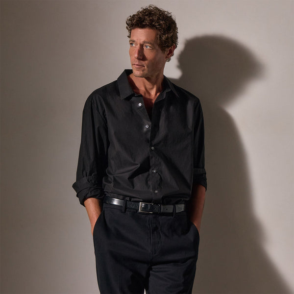 James Perse Stretch Poplin Shirt Black