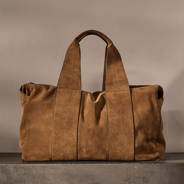 james perse Suede Montecito Weekend Bag Tabacco