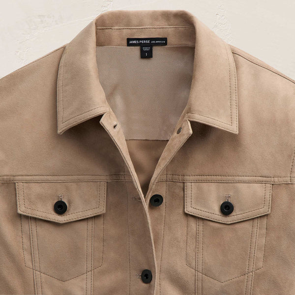 James Perse Suede Shrunken Jacket Grout