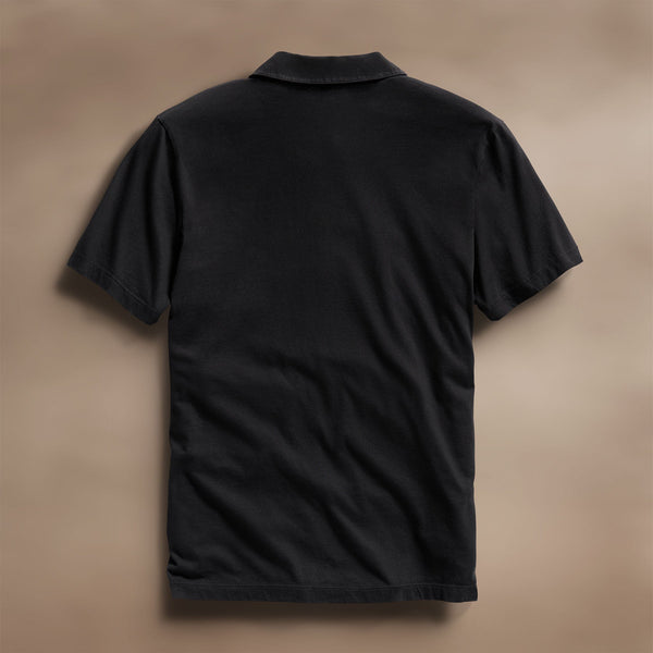 James Perse Sueded Jersey Polo Black