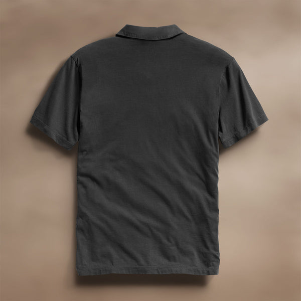 James Perse Sueded Jersey Polo Carbon Pigment