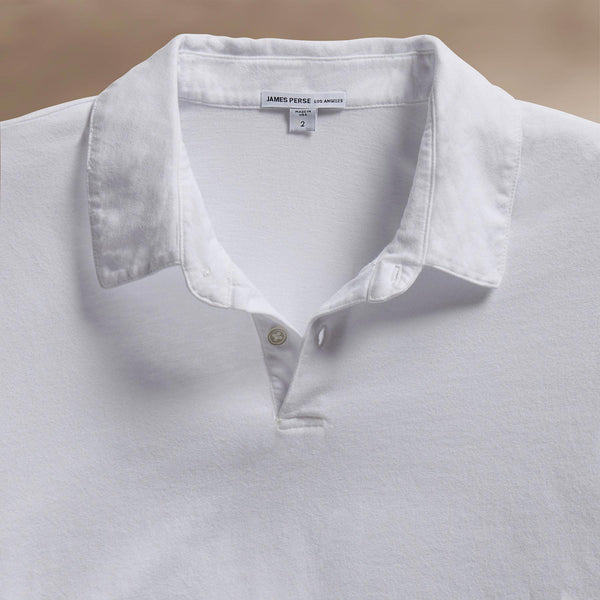 James Perse Sueded Jersey Polo White
