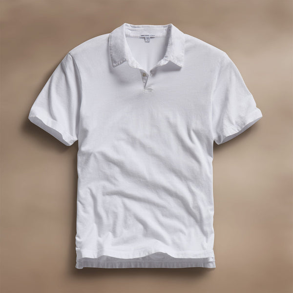 james perse Sueded Jersey Polo White