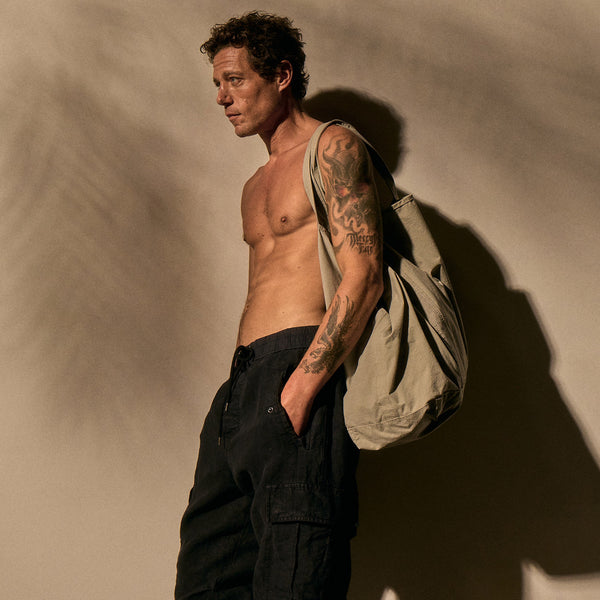 James Perse Textured Linen Flight Pant Black