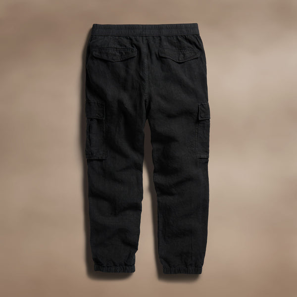 James Perse Textured Linen Flight Pant Black