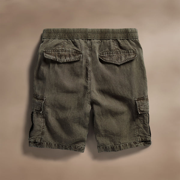 James Perse Textured Linen Flight Short Army Green