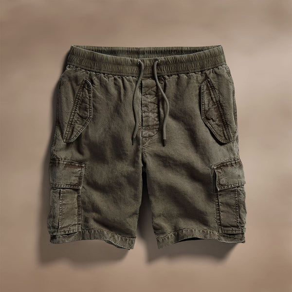 james perse Textured Linen Flight Short Army Green