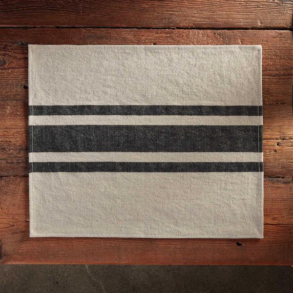 James Perse Three Stripe Placemat Natural/Black