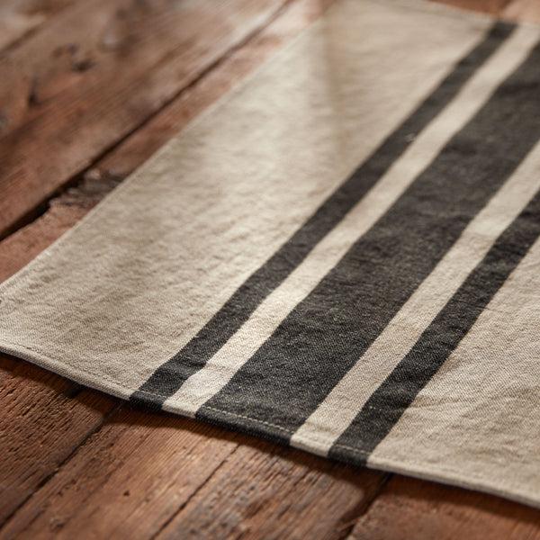James Perse Three Stripe Placemat Natural/Black