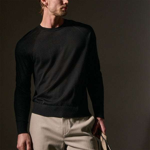 James Perse Ultrafine Cashmere Crew Black