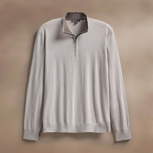 james perse Ultrafine Cashmere Half Zip Concrete