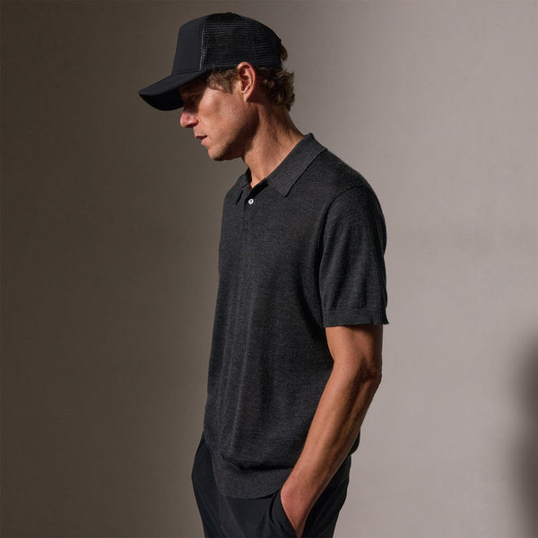 James Perse Ultrafine Cashmere Polo Coal