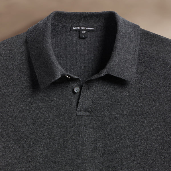 James Perse Ultrafine Cashmere Polo Coal