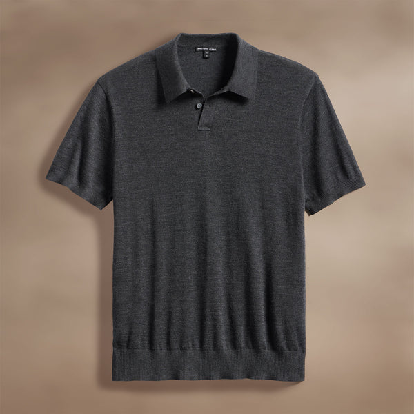james perse Ultrafine Cashmere Polo Coal
