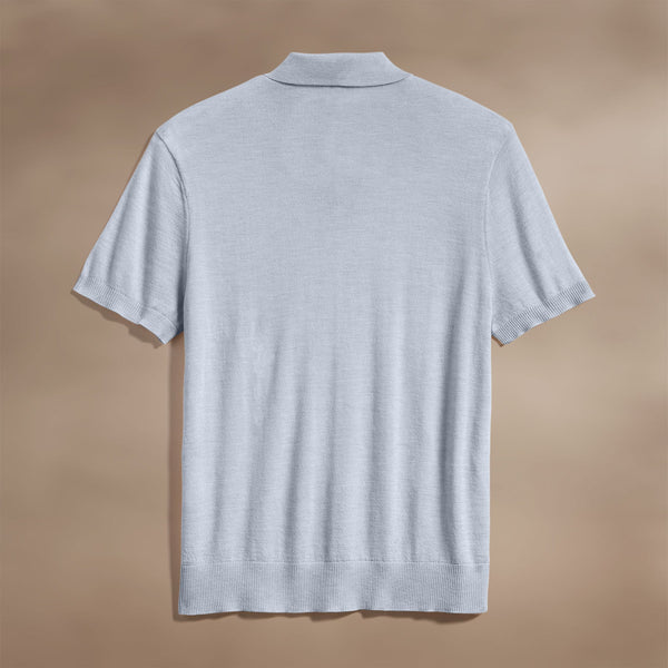James Perse Ultrafine Cashmere Polo Grey Sky