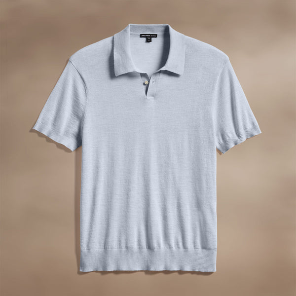 james perse Ultrafine Cashmere Polo Grey Sky