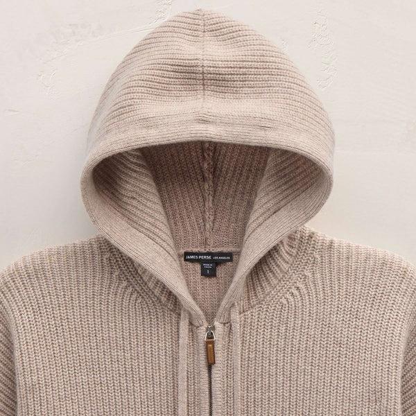 James Perse Unisex Beach Zip Sweater Stone