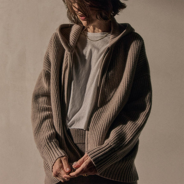 James Perse Unisex Beach Zip Sweater Stone