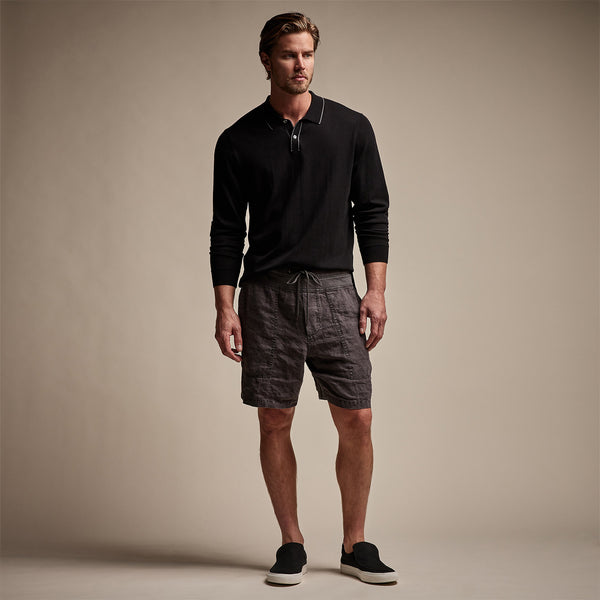 James Perse Utility Linen Short Magma Pigment