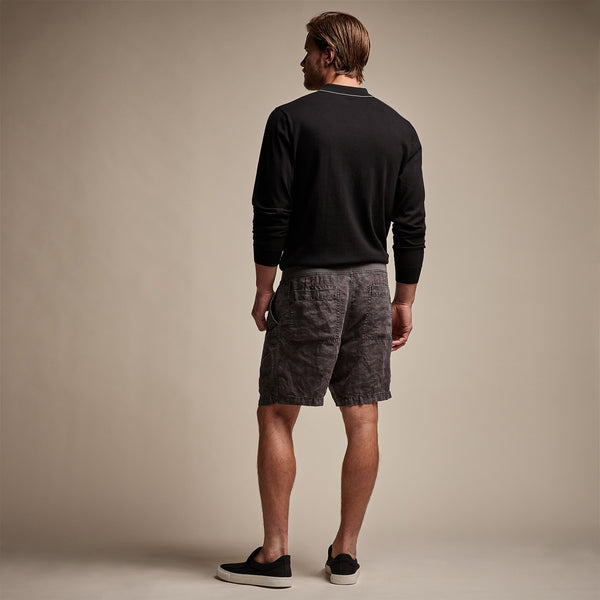 James Perse Utility Linen Short Magma Pigment