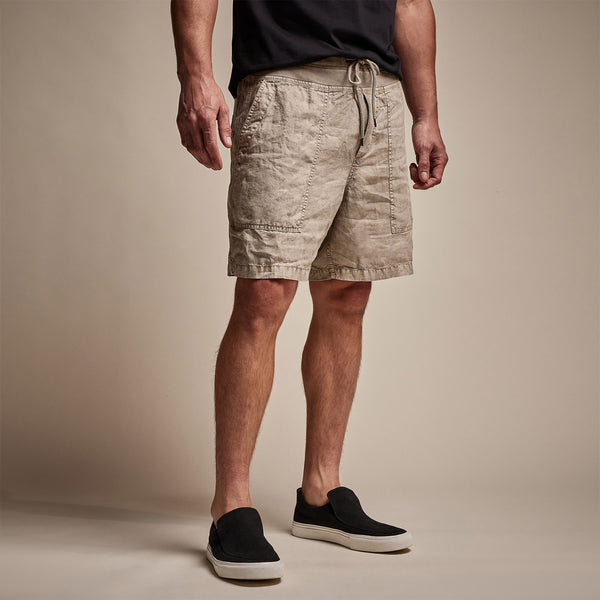 James Perse Utility Linen Short Mineral Pigment