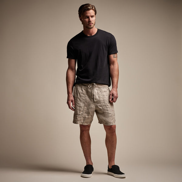 James Perse Utility Linen Short Mineral Pigment